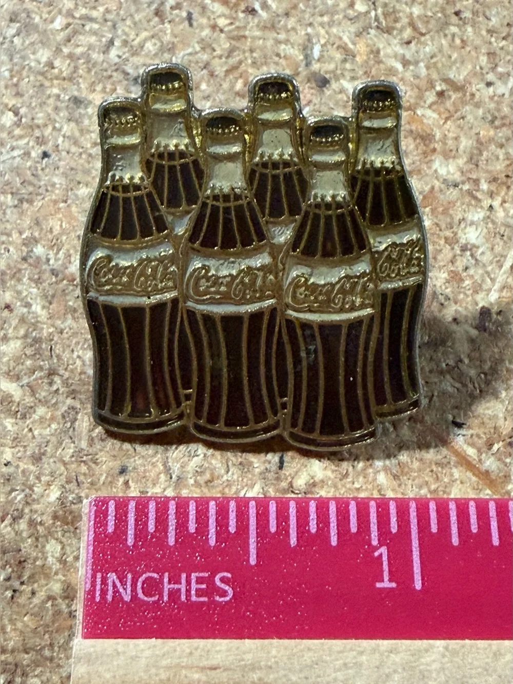 Vintage Coca-Cola 6-Pack Coke Bottles Enamel Hat Lapel Pin